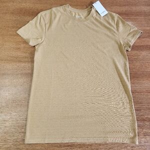 NWT Goodfellow & Co Men's Knit Stripe Tan T Shirt Size Medium